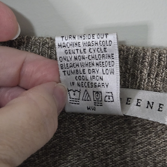 GEOFFREY BEENE mens Large sweater vest beige, Brown  💯 acrylic - Picture 6 of 6